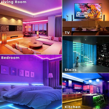 Cinta Led Rgb 2mts Luz Colores TV Hogar Cinta Led Con pila