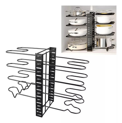 Organizador ollas, tapas & sartenes 🍳 3 EN 1 ULTRA KIT ✨ (3 Modos de organizar y fácil montaje)