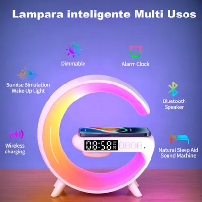 Lampara Inteligente Rgb Cargador Altavoz Bluetooth Reloj GENERICO | A&V Changing Market